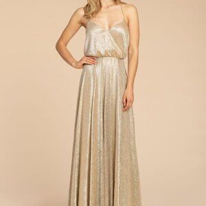 NEW - HAYLEY PAIGE - 5953 Metallic Dress - GOLD - Size 10